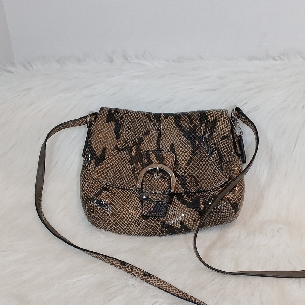 Coach Soho Snake Python Pattern Leather Crossbody… - image 1